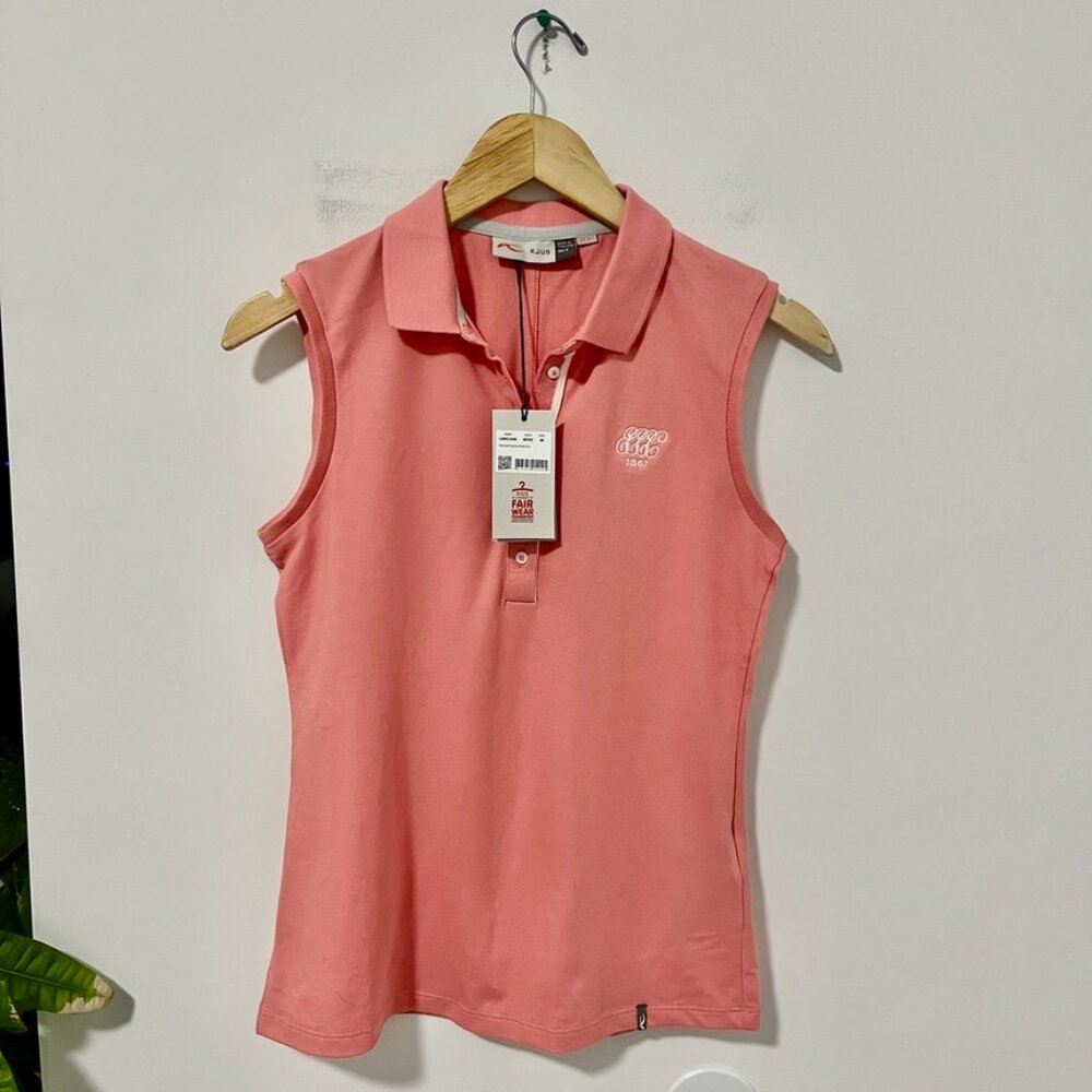 NEW Kjus Sanna Polo Tank in Salmon Pink Size 36/Small